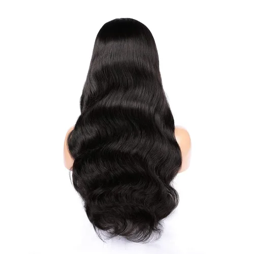 Vista 4 de Haha - Pelucas de cabello humano ondulado con encaje frontal para mujer negra, 150 % de densidad, cabello humano Remy virgen brasileño, pelucas