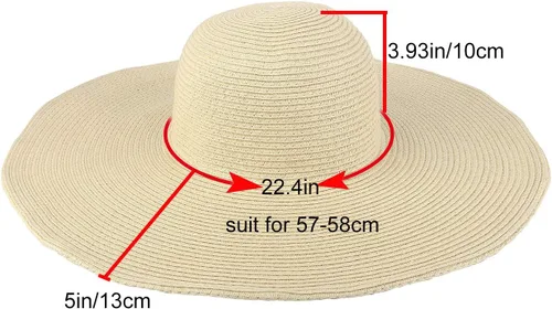 Vista 5 de Ayliss Floppy Derby sombrero con ala ancha estilo playa para mujer