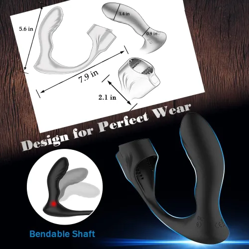 Vista 5 de Blended Climax Masajeador de próstata Vibrador para el pene Masculino Adulto Juguetes Sexuales para Hombres, Control Remoto Vibrador Consolador Anal
