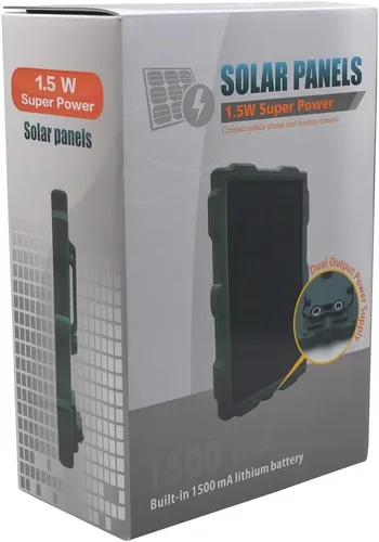 Vista 4 de Lixada Panel de carga solar Cámara de rastro Panel solar 1700mAh recargable para cámara de caza Carga solar al aire libre Alimentado por el sol