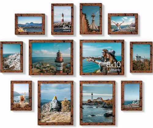 Vista 62 de Vittanly Paquete de 7 Marcos de Fotos, Marcos de Fotos Collage Decoración de Pared para Pared o Mesa, Múltiples Tamaños con 1 Pieza de 11x14