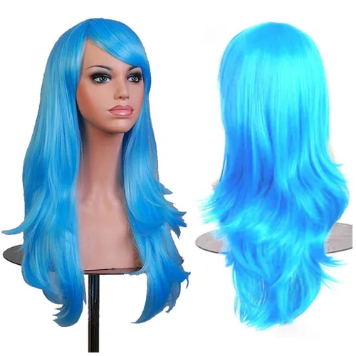 Vista 11 de AneShe – Peluca de mujer de pelo ondulado de 28 pulgadas (71.12 cm) de largo, resistente al calor, ideal para cosplay