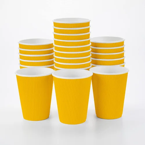 Vista 39 de 500 unidades de tazas desechables negras de 4 onzas para bebidas calientes con diseño de pared ondulada: no necesita mangas - Perfectas