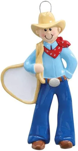 Vista 4 de Adorno navideño de vaquero personalizado Adornos personalizados de vaquero de escritura personalizada 2025