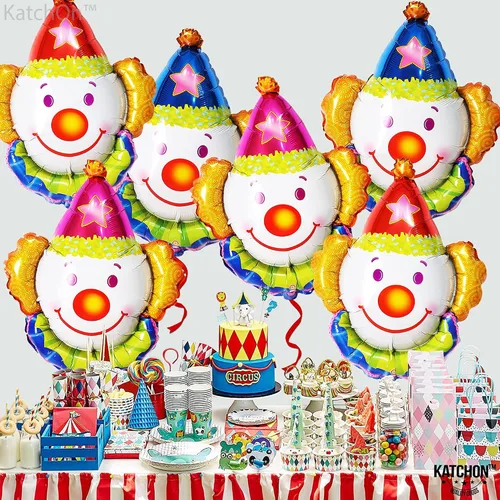 Vista 9 de KatchOn Juego de globos de payaso de 32 pulgadas, paquete de 6, decoraciones de fiesta de circo