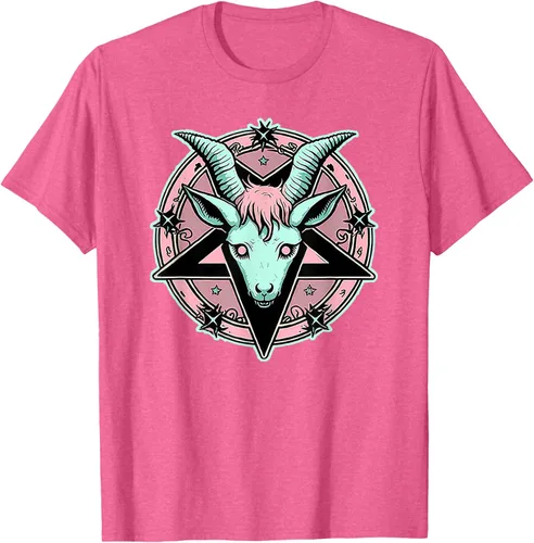 Vista 25 de Camiseta Kawaii Paste Creepy Goat Pentacle, Negro
