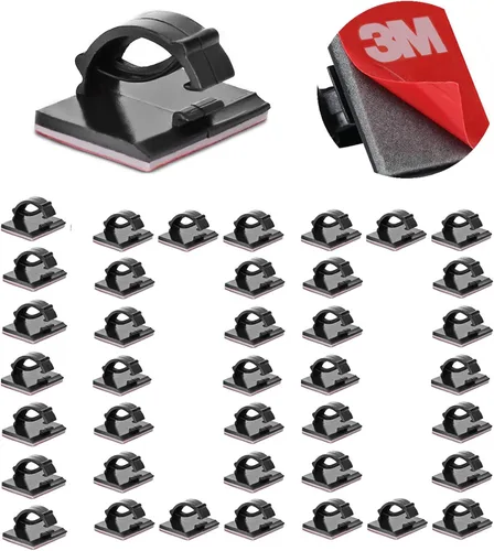 Vista 14 de Clips de Cable Autoadhesivos 3M Organizador de Cables, Soporte de Alambre Abrazadera de Gestión Adhesiva para Escritorio Coche Cámara de Tablero