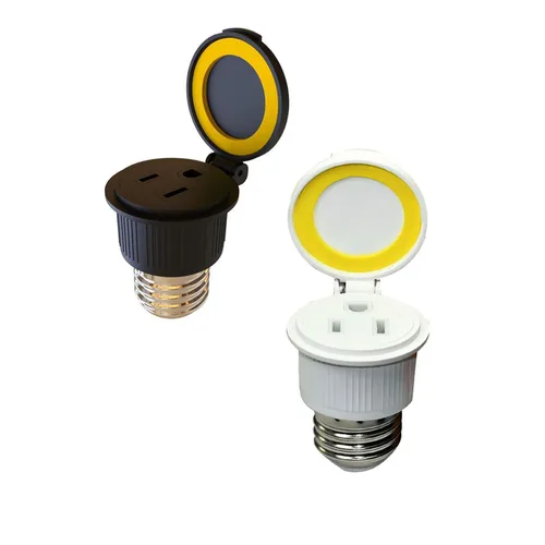 Vista 9 de Adaptador de bombilla impermeable E26/E27, adaptador de enchufe de luz de 3 clavijas a enchufe, adaptador de enchufe de bombilla polarizada superior