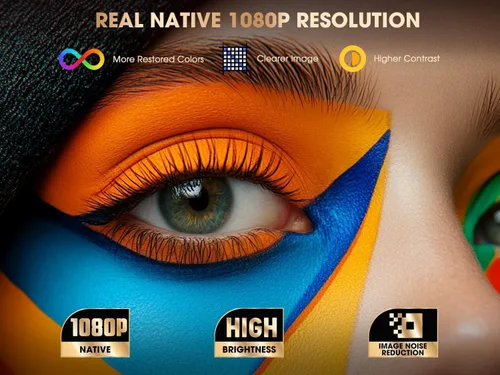 Vista 4 de VIZONY Proyector inteligente con WiFi 6 y Bluetooth, compatible con aplicaciones Netflix/YouTube/Prime Video, enfoque automático y Keystone, motor