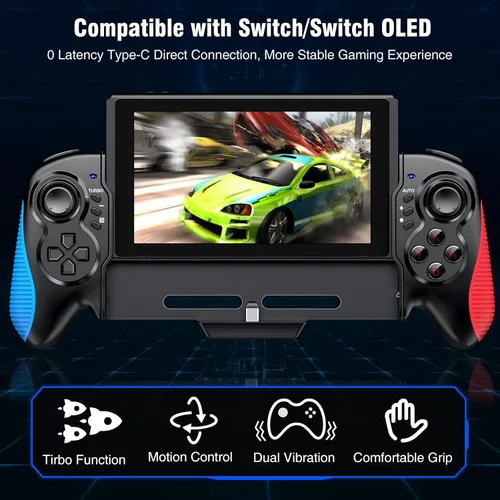 Vista 2 de Switch Controller for Nintendo Switch Pro Controller Switch OLED, One Piece Joypad Controller Replacmement, Ergonomic Handheld Switch Grip
