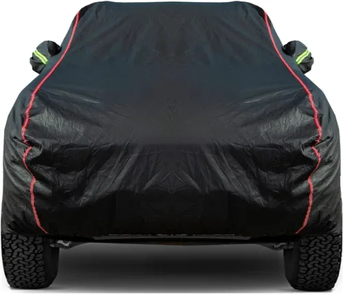 Vista 9 de Funda de Coche Transpirable de Nuevo Material, Funda Impermeable para Coche, Puertas con Candados y Cremalleras, Protección UV Impermeable