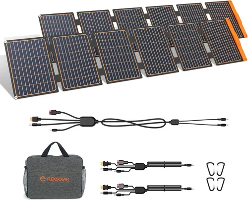 Vista 8 de FlexSolar Kits de mantenimiento de cargador de goteo de panel solar plegable de 15 W, salida USB y CC de 12 V con controlador integrado, incluye