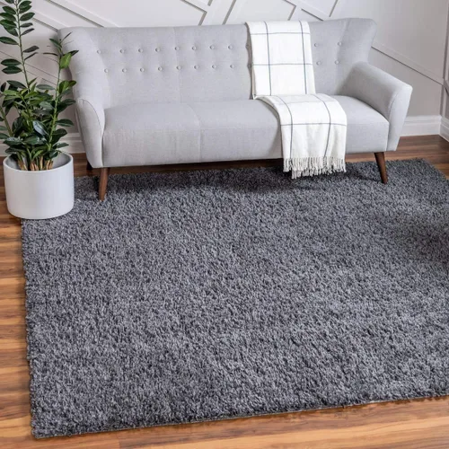 Vista 241 de Unique Loom Colección Davos Shag - Alfombra Lino