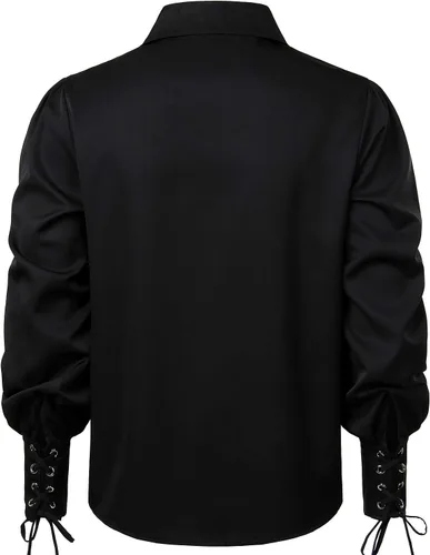 Vista 4 de VATPAVE Camisas renacentistas para hombre, estilo gótico, pirata, cosplay, tops