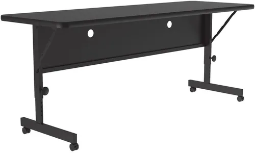 Vista 7 de Correll Deluxe (HPL) - Mesa de oficina abatible, 24 x 72 pulgadas, granito negro