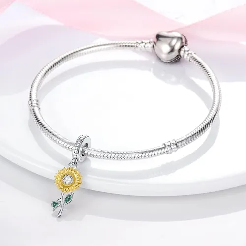 Vista 2 de CYCUFF Abalorios de plata de ley 925 adecuados para collares de dijes, pulseras, abalorios, joyería de regalo para mujeres, familiares y amigas