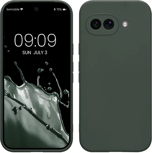 Vista 127 de kwmobile Funda compatible con Google Pixel 9 - Funda protectora delgada de TPU para teléfono - Acabado mate suave - Piedra antigua