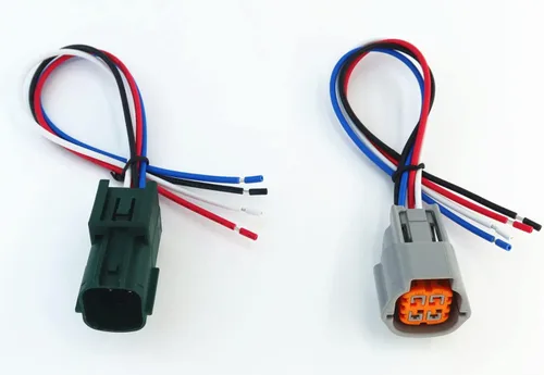 Vista 5 de 1 unids macho y 1 unids conector hembra 4 pin 4-way plug para sensor O2 cable de coleta compatible con Nissan Subaru Infiniti RS04FG