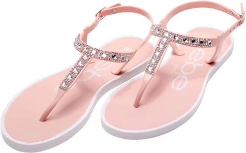 Vista 4 de bebe Sandalias para niña Paquete de 2 sandalias de tanga con diamantes de imitación con hebilla y correa de talón (niño pequeñoniño grande)