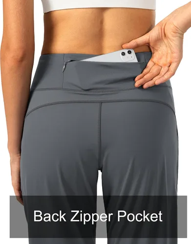 Vista 3 de Soothfeel - Pantalones deportivos para mujer con bolsillos de cremallera y cintura alta, pantalones deportivos para entrenamiento y yoga