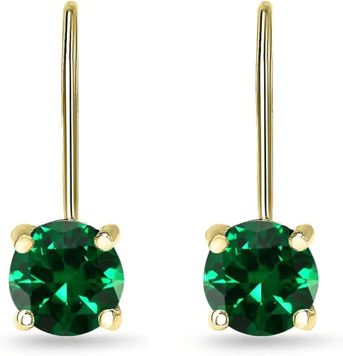 Vista 2 de Aretes para mujer, aretes de piedra natal, piedra preciosa genuina o sintética, aretes redondos de 1564 pulgadas, aretes de gota, aretes colgantes