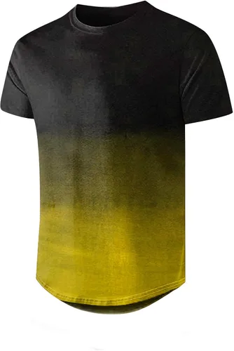 Vista 3 de Tshirts Shirts for Men Casual Summer Fashion Short Sleeve Round Neck Tie Dye Gradient Basic Tee Outdoor Camping Tops
