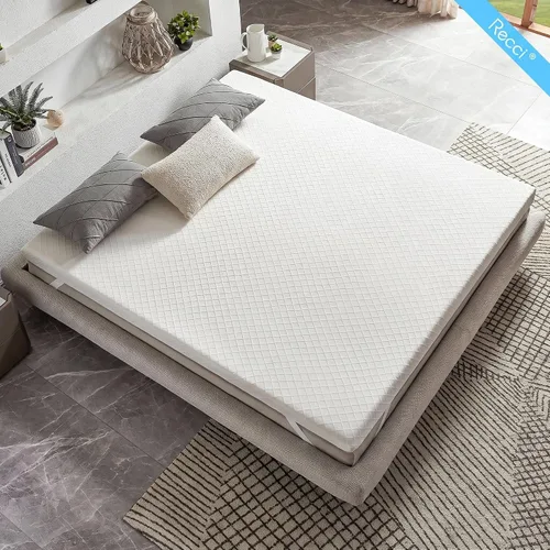Vista 6 de RECCI - Colchón de espuma viscoelástica 100% pura de 2.0 in, Memory Foam, Blanco