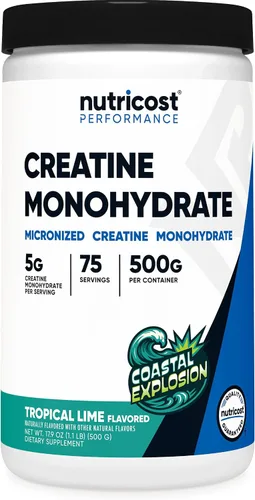 Vista 7 de Nutricost - Polvo de Monohidrato de Creatina (sabor Frambuesa Azul), 500 Gramos (1.1 LBS)