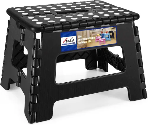 Vista 25 de ACKO Taburete plegable de 13 pulgadas, soporta 300 libras para adultos y Bicolor Verde
