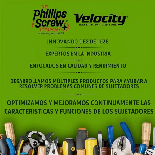 Vista 6 de Velocity Estuche de Sitio de Tornillos para Madera Exterior - Kit Surtido de Tornillos para Madera en 7 Tamaños, Tecnología Stick Tight, Incluye 4