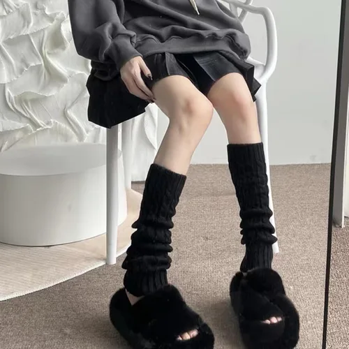 Vista 6 de 2 pares de calentadores de piernas para mujeres y niñas, estilo japonés, calentadores de piernas Kawaii, Y2K, Harajuku, calentadores de piernas