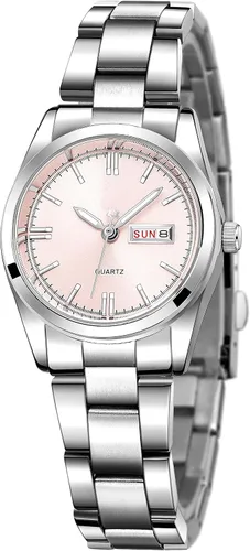Vista 7 de carlien Relojes de lujo para mujer, calendario impermeable luminoso, reloj de pulsera de cuarzo para mujer