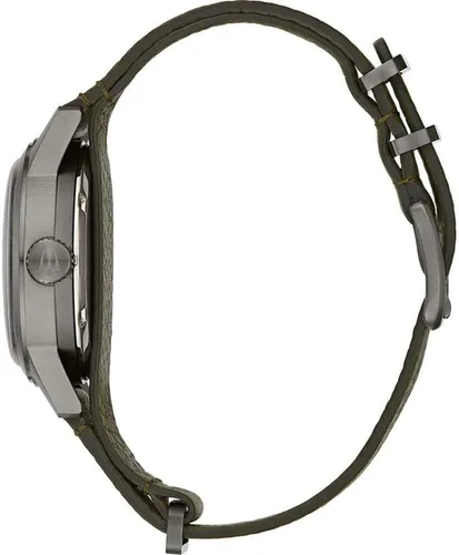 Vista 3 de Bulova Men's Military Heritage Hack Stainless Steel 3-Hand Automatic Watch, NATO Leather Strap, Luminous Hands and Markers