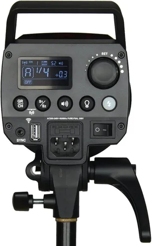 Vista 5 de Godox MS300V 300Ws GN58 Compact Studio Strobe Flash Monolight con montaje Bowens, lámpara de modelado LED, sistema inalámbrico X 2.4G, 5600K 1.3s