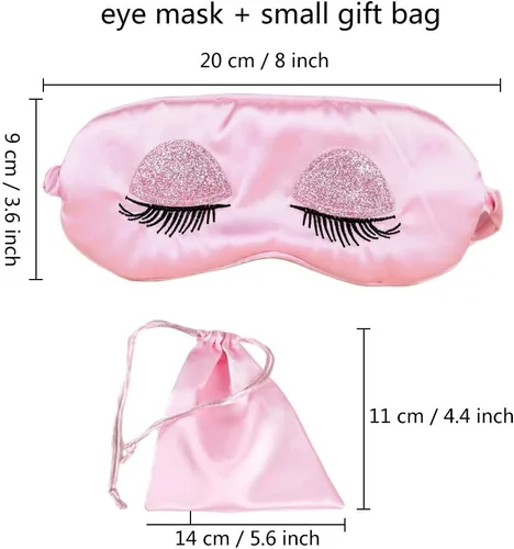 Vista 2 de Máscara de seda para dormir con correa elástica, antifaz cómoda para niños, niñas, mujeres y hombres
