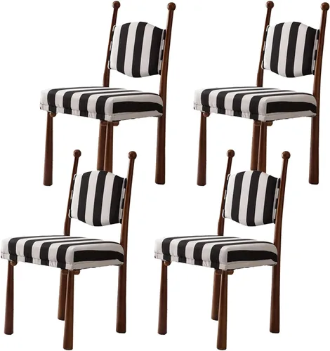 Vista 8 de Sillas de comedor de madera, sillas de cocina con material de lana de cordero, asiento tapizado, silla de sala de estar para estudio y comedor, sala