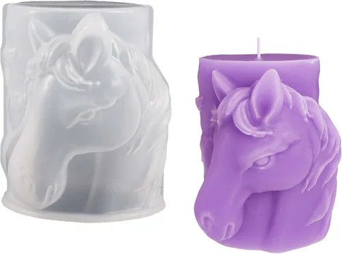 Vista 2 de Molde de silicona para fundición de resina de animal en forma de cilindro de Pegaso para decoración del hogar y fabricación de velas, molde