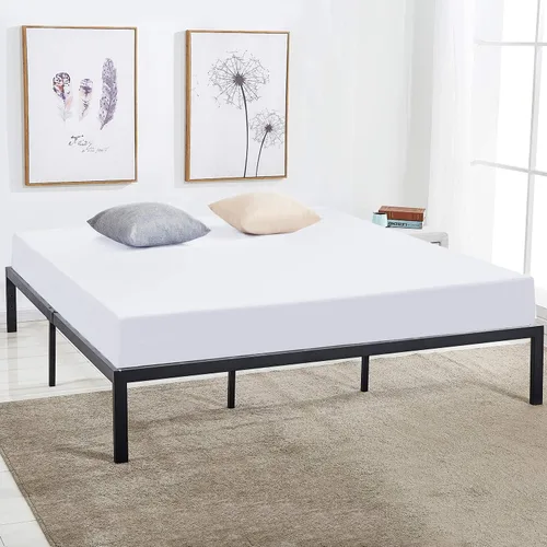 Vista 4 de Base de cama Vecelo, de 14 pulgadas, listones de acero resistente Plataforma metálica B