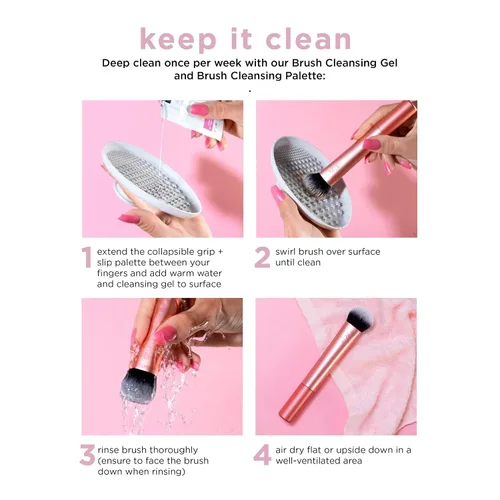 Vista 13 de Real Techniques Artist Essentials Makeup Brush Set, For Foundation,Blush, Highlighter, Eyeshadow, & Liner, Professional Makeup Tools, Synthetic