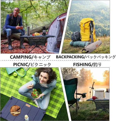 Vista 6 de NACETURE Mesa de camping ultraligera – Mesa de camping plegable con malla de almacenamiento para accesorios de equipo de camping, senderismo