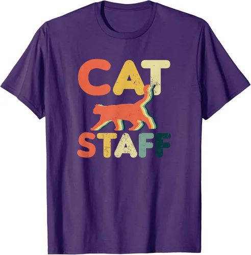 Vista 45 de Cat Servant Design Vintage Retro Staff Gift T-Shirt for Men Women