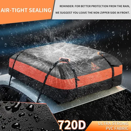 Vista 3 de Portaequipajes de Techo para Automóvil - 24 Pies Cúbicos Impermeable Resistente 720D Equipaje de Techo para Automóvil para Todos los Vehículos
