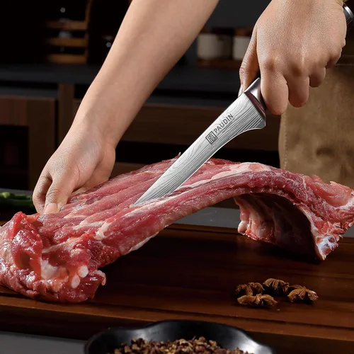 Vista 2 de PAUDIN Cuchillo deshuesador de 6 pulgadas, cuchillo de filete súper afilado, cuchillo de deshuesado alemán de acero inoxidable de alto carbono