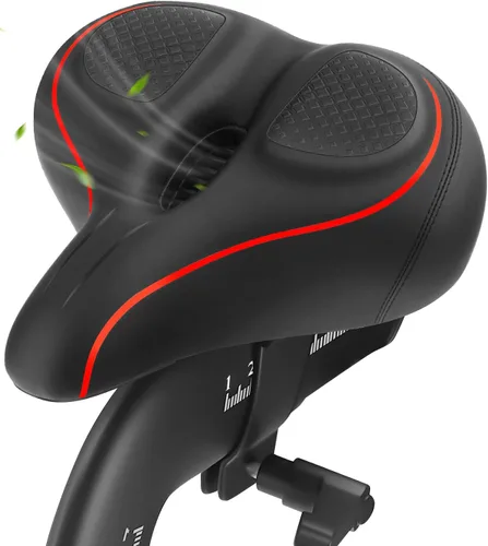 Vista 9 de Asiento de bicicleta de gran tamaño, asiento de bicicleta ancho para comodidad de mujeres y hombres, sillín de bicicleta universal impermeable