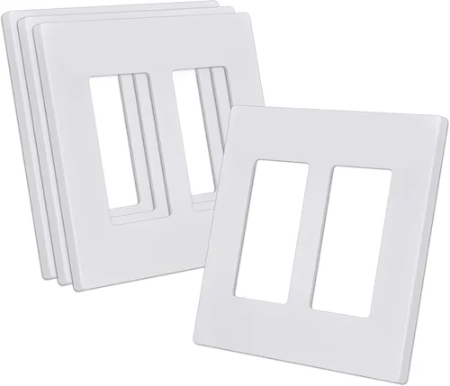 Vista 24 de CML Placa de Pared Decorativa Negra de 4 Posiciones Sin Tornillos, Paquete de 4 Placas de Interruptor de Luz y Cubierta Frontal para Receptáculo