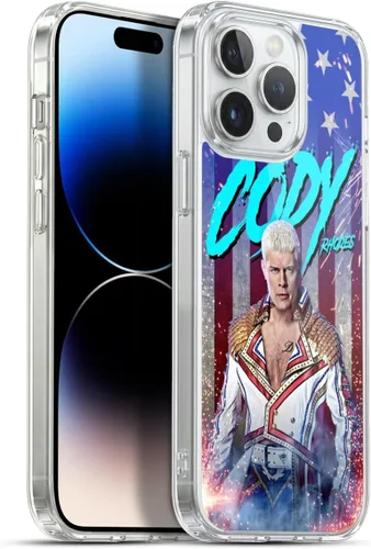 Vista 59 de Head Case Designs Funda de gel suave con licencia oficial de la WWE American Nightmare Flag Cody Rhodes Graphics compatible con Apple iPhone 7