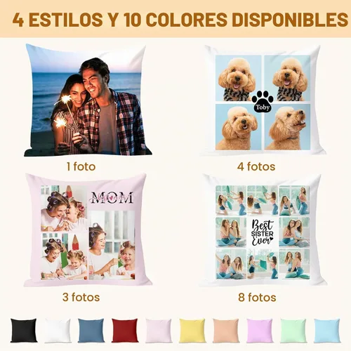 Vista 7 de Almohada personalizada con relleno, almohadas personalizadas con texto de imagen, impresión de doble cara 5 tamaños y 10 colores, almohada 1 Foto