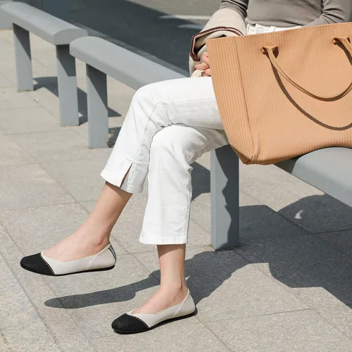 Vista 2 de Bacia Zapatos planos de ballet de punto para mujer, zapatos de vestir lavables cómodos