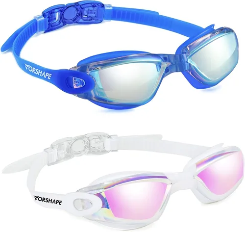 Vista 9 de Gafas de natación: paquete de 2 gafas de natación antivaho, sin fugas, protección UV, para adultos, hombres, mujeres, jóvenes