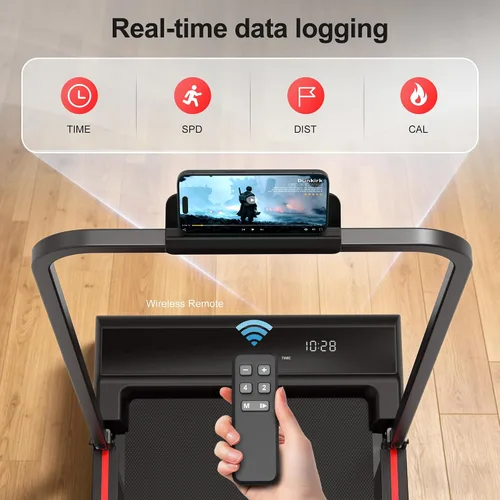Vista 11 de Walking Pad Treadmill for Home - Foldable Treadmills with Handle Bar Mini Portable Walk Pads Under Desk Small Spaces Compact Folding Electric